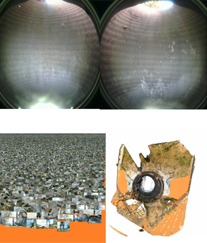 MX-100 HD video views of manhole interiors and captured surface details