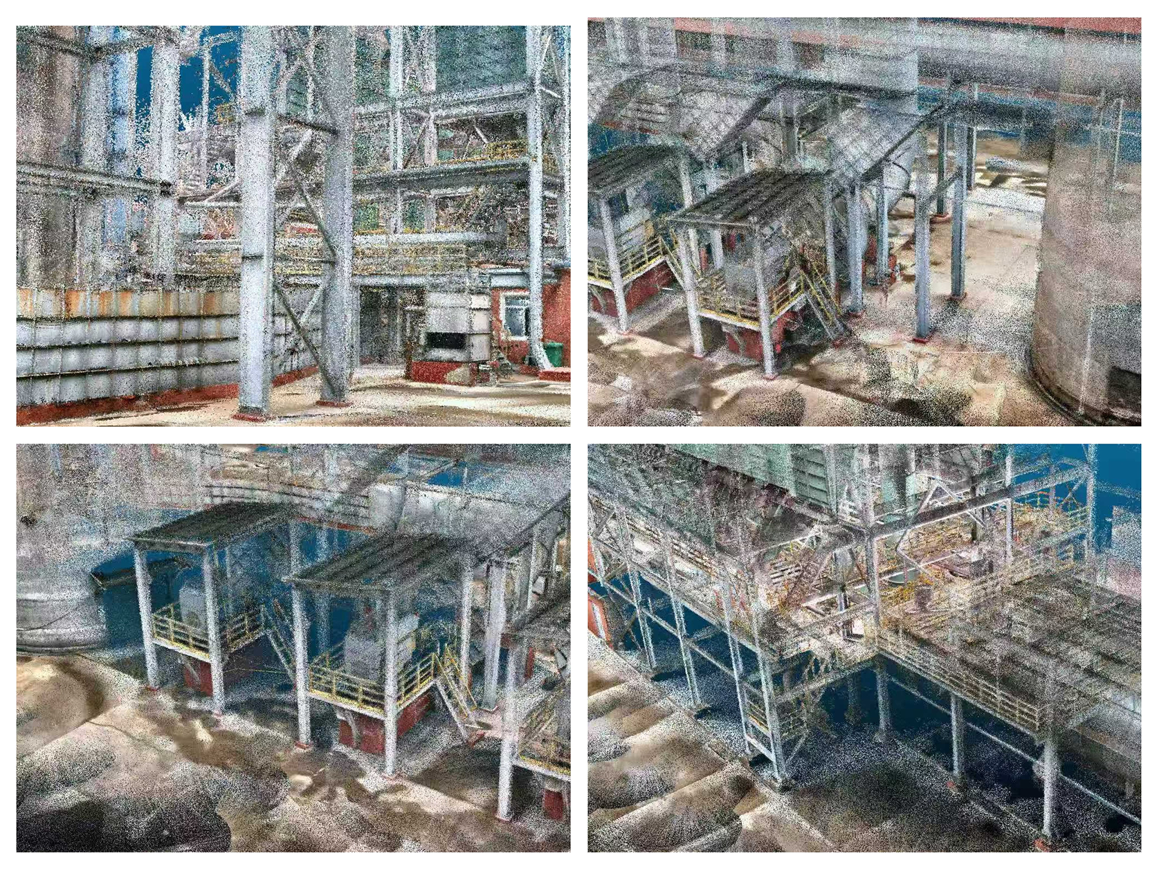 Point-cloud views of industrial structures captured with a handheld SLAM scanner
