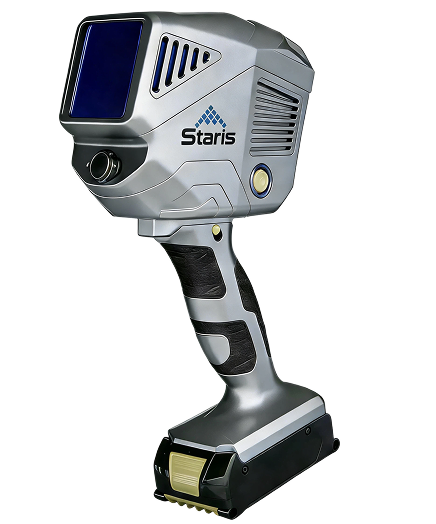 ModeXion Staris handheld LiDAR scanner with front display and ergonomic grip