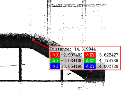 Point-cloud measurement of a sloping industrial pipe section